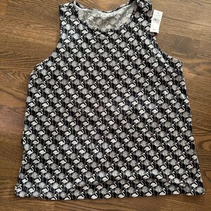 Ann Taylor LOFT flamingo tank top sleeveless Women's LARGE NWT 470426